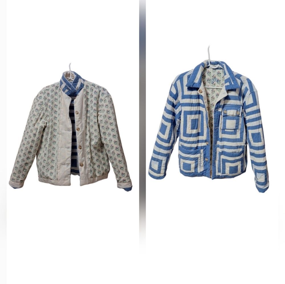 Reversible Bode Quilted Cotton Jacket Floral Abstract Boxy Style